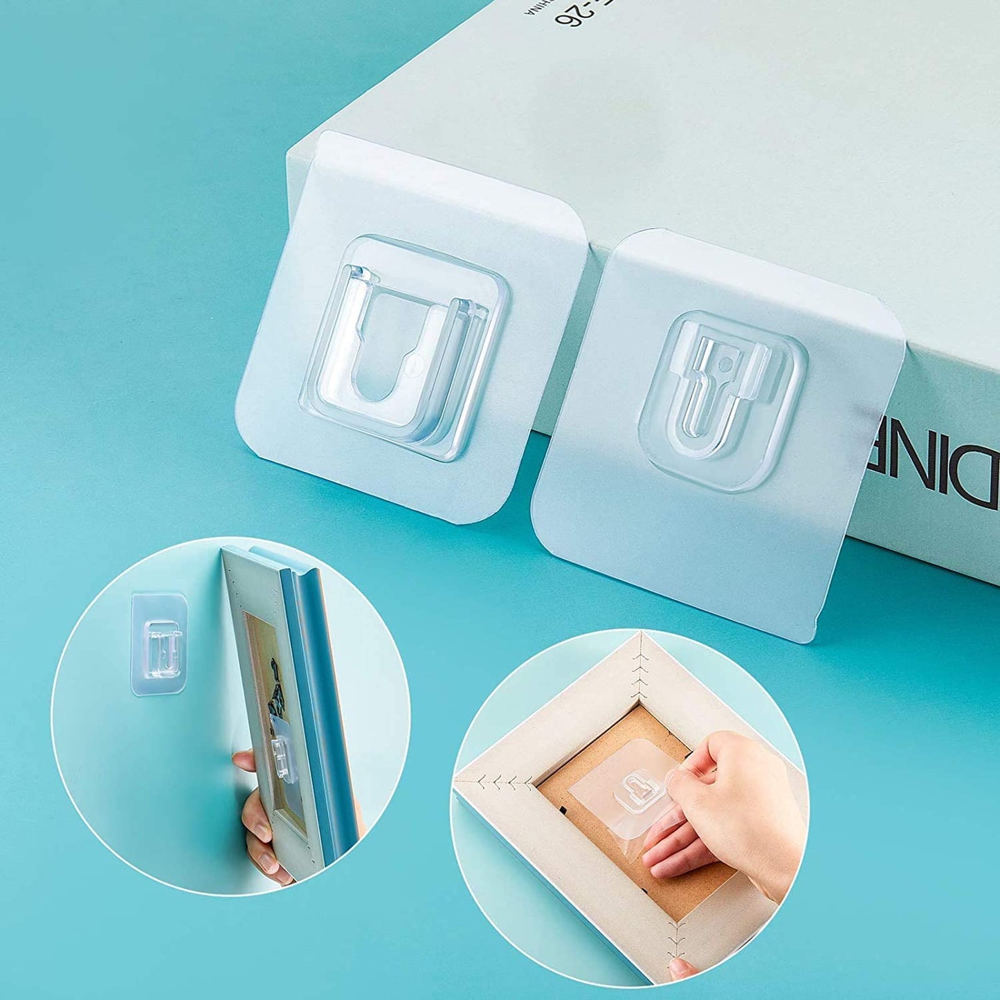 Double Sided Self Adhesive Wall Hooks Invisible Traceless Organizer Set