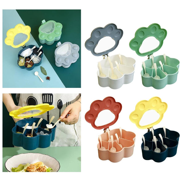 5-Compartment Spice Storage Box for Kitchen