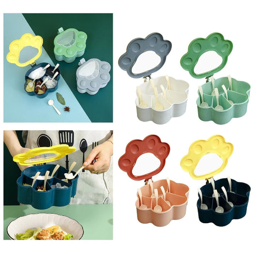 5-Compartment Spice Storage Box for Kitchen