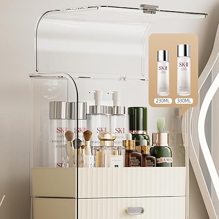 Clear Cosmetic Organizer with Storage Drawers