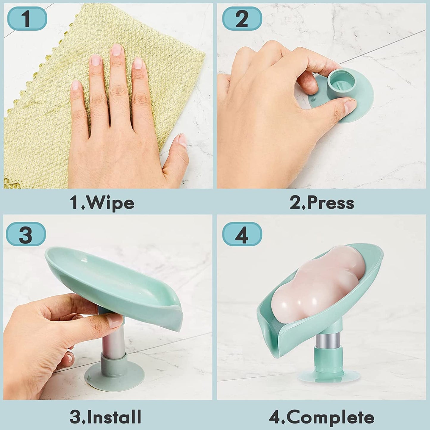 Leaf-Shaped Self-Draining Plastic Soap Holder