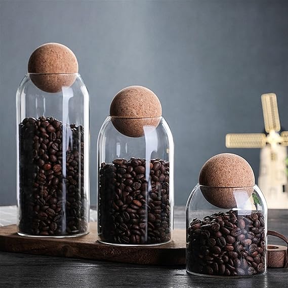 3pcs Glass Jar Set for Kitchen Storage