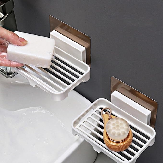 Wall Mounted Plastic Soap Dish – Self-Adhesive Tray