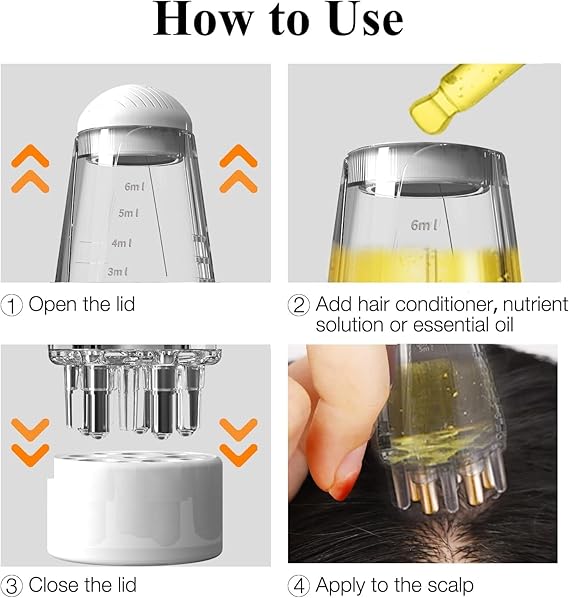 Hair Oil Applicator Bottle – Scalp Massage Comb