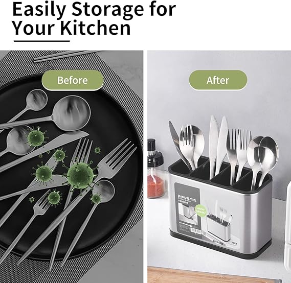 Stainless Steel Kitchen Utensil Cutlery Holder