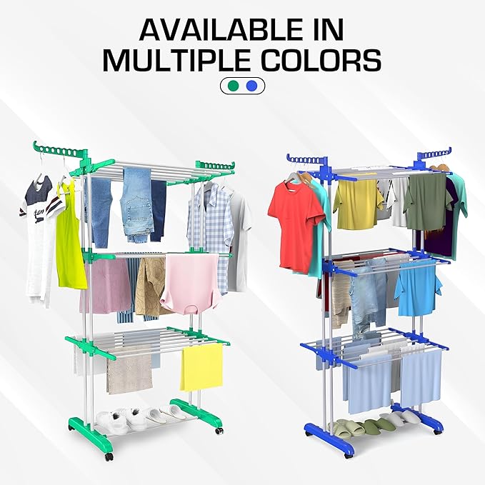 3-Tier Foldable Steel Cloth Drying Stand