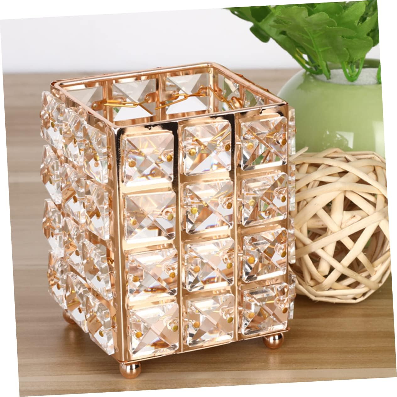 Crystal Makeup Brush Holder – Elegant Cosmetic Organizer