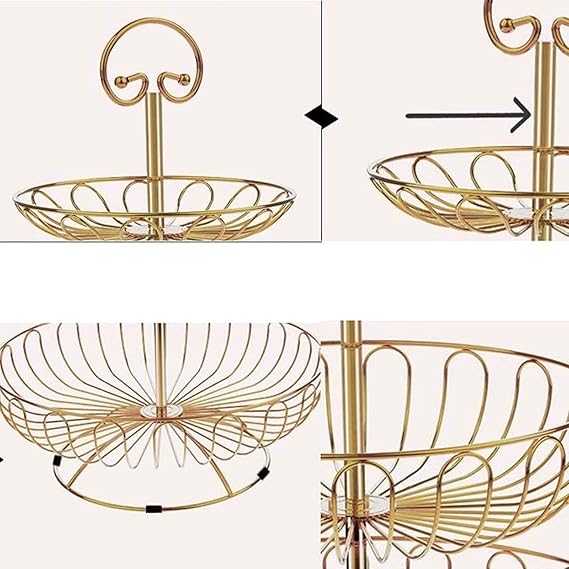 3-Tier Metal Wire Fruit Basket Stand – Countertop Storage