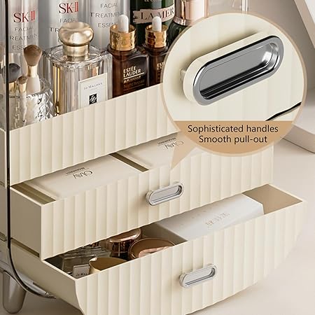 Clear Cosmetic Organizer with Storage Drawers