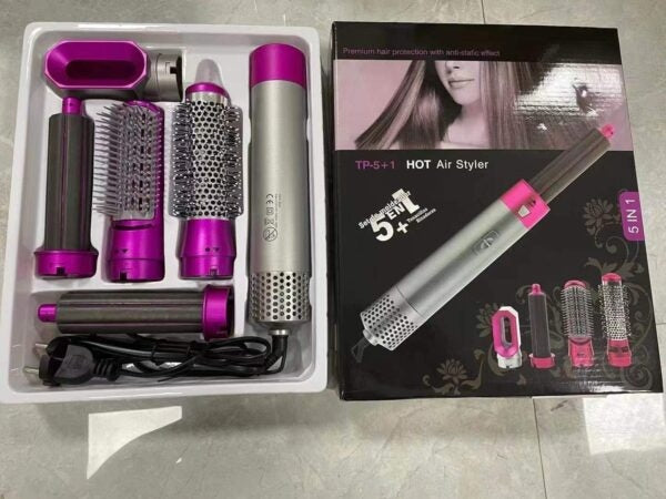 5 in 1 Hair Straightener Brush  Hair Curler Hair Dryer