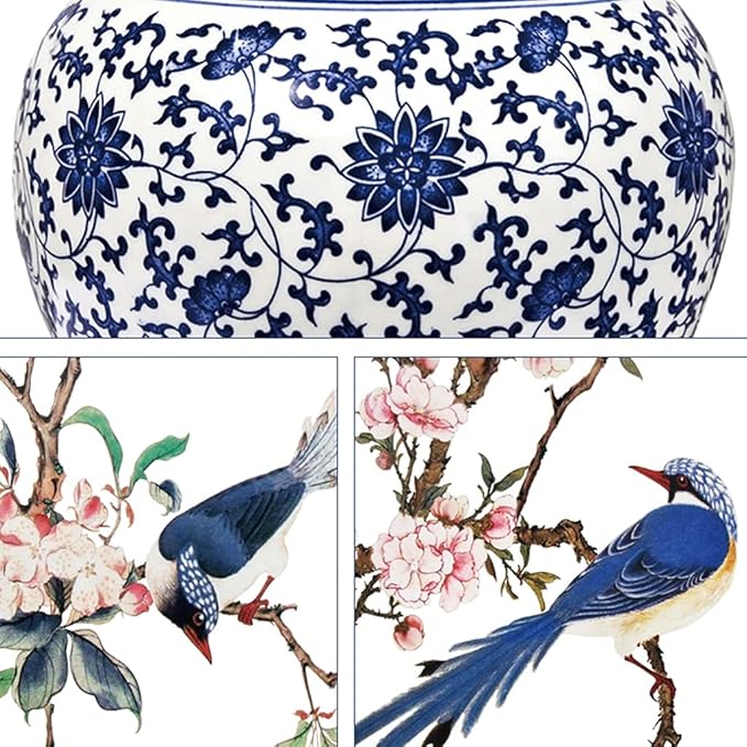 3D Blue Flower Vase Wall Sticker – Elegant Home Decor