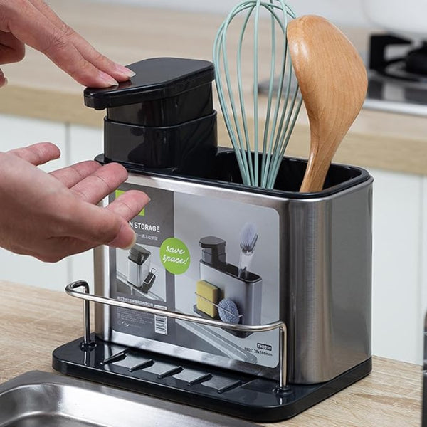 3-in-1 Kitchen Soap Dispenser with Organizer