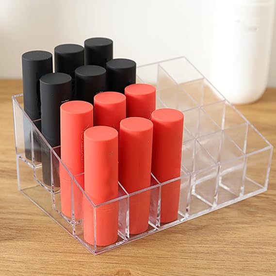 24-Slot Clear Lipstick Holder Makeup Organizer Stand