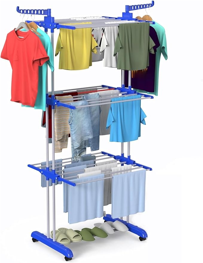 3-Tier Foldable Steel Cloth Drying Stand