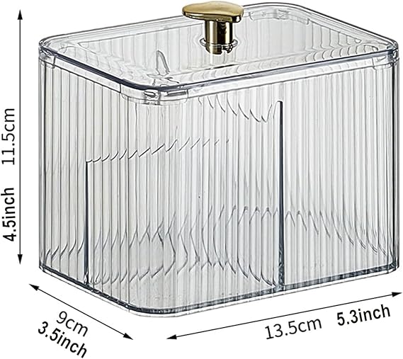 3 Compartment Cotton Swab and Cotton Pad Holder Organizer