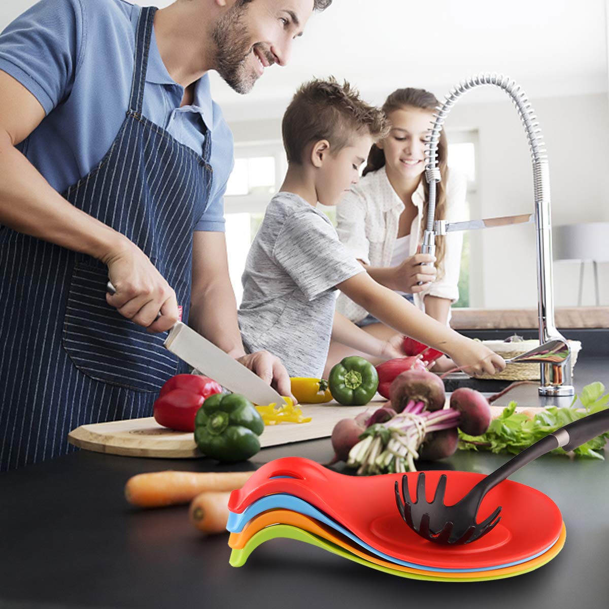 Kitchen Accessories Spoon Holder Plastic Spoon Rest - Pack Of 5
