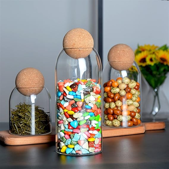 3pcs Glass Jar Set for Kitchen Storage