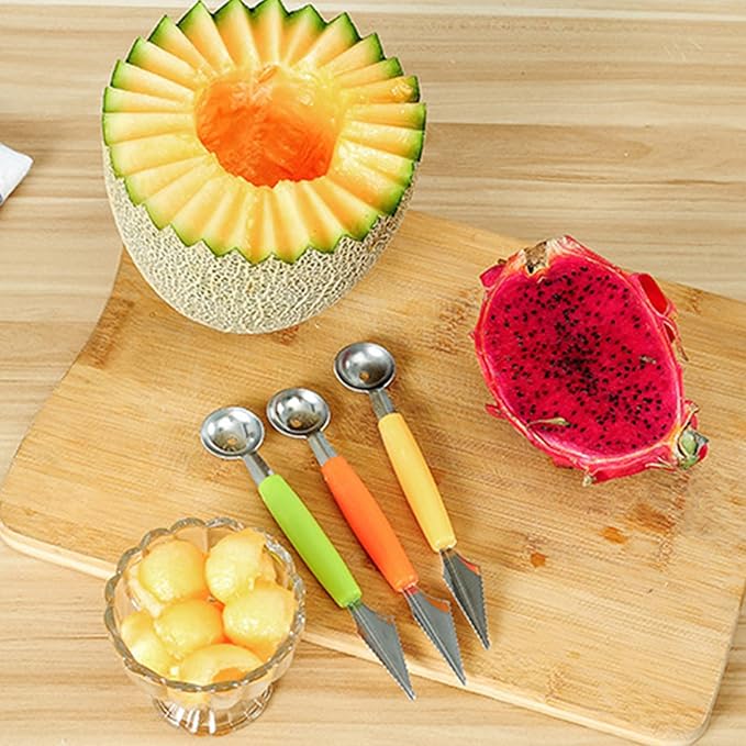 Multifunctional 2-in-1 Dig Scoop & Carving Fruit Knife