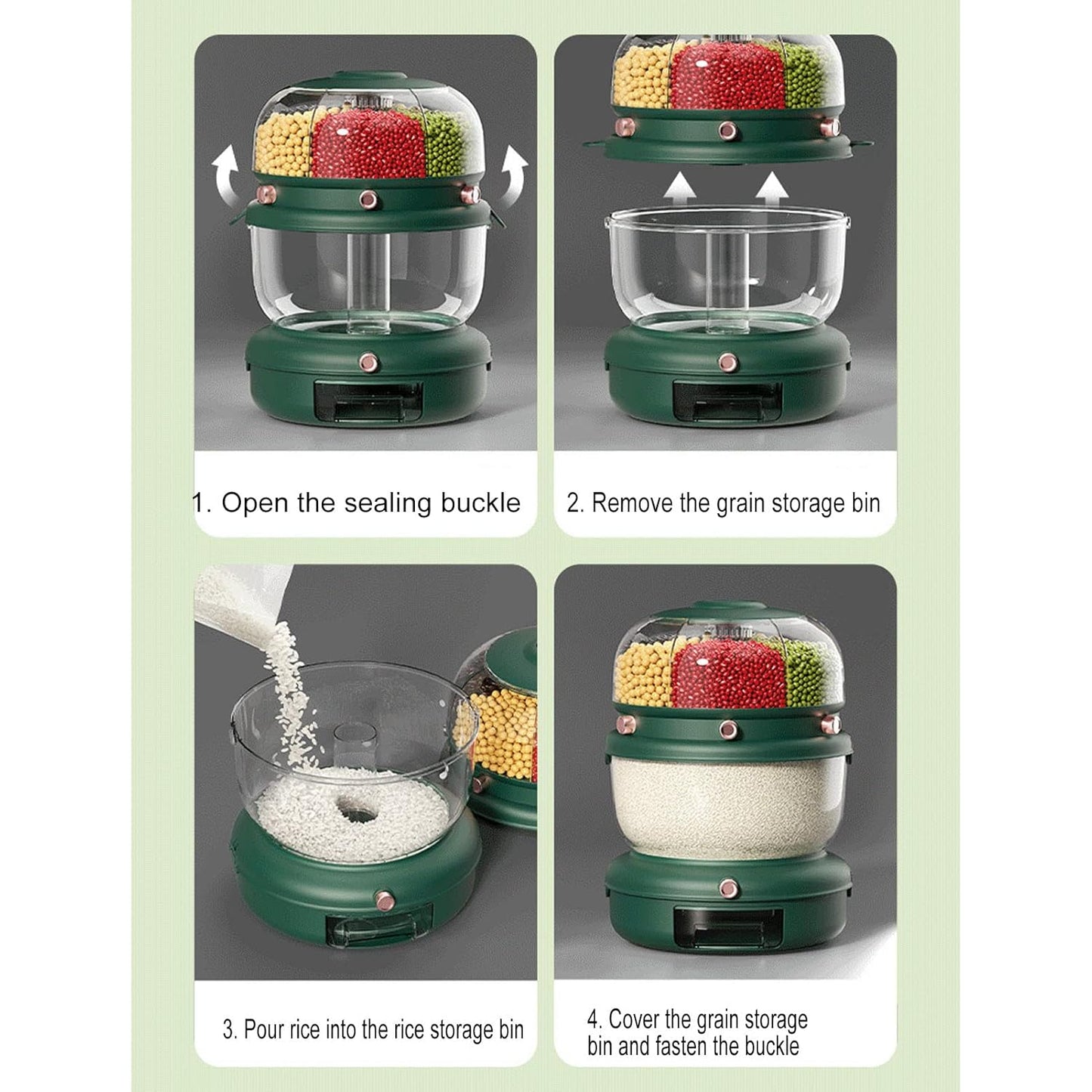 Double Layer Rotatable Dry Food Container