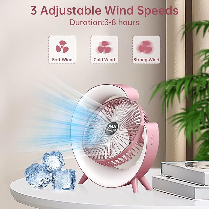 USB Rechargeable RGB Desktop Fan – Silent & Colorful