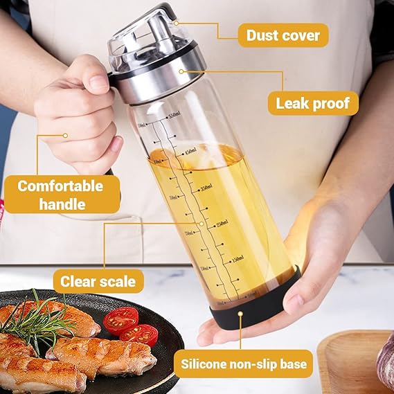 500ml Transparent Glass Oil Dispenser Bottle