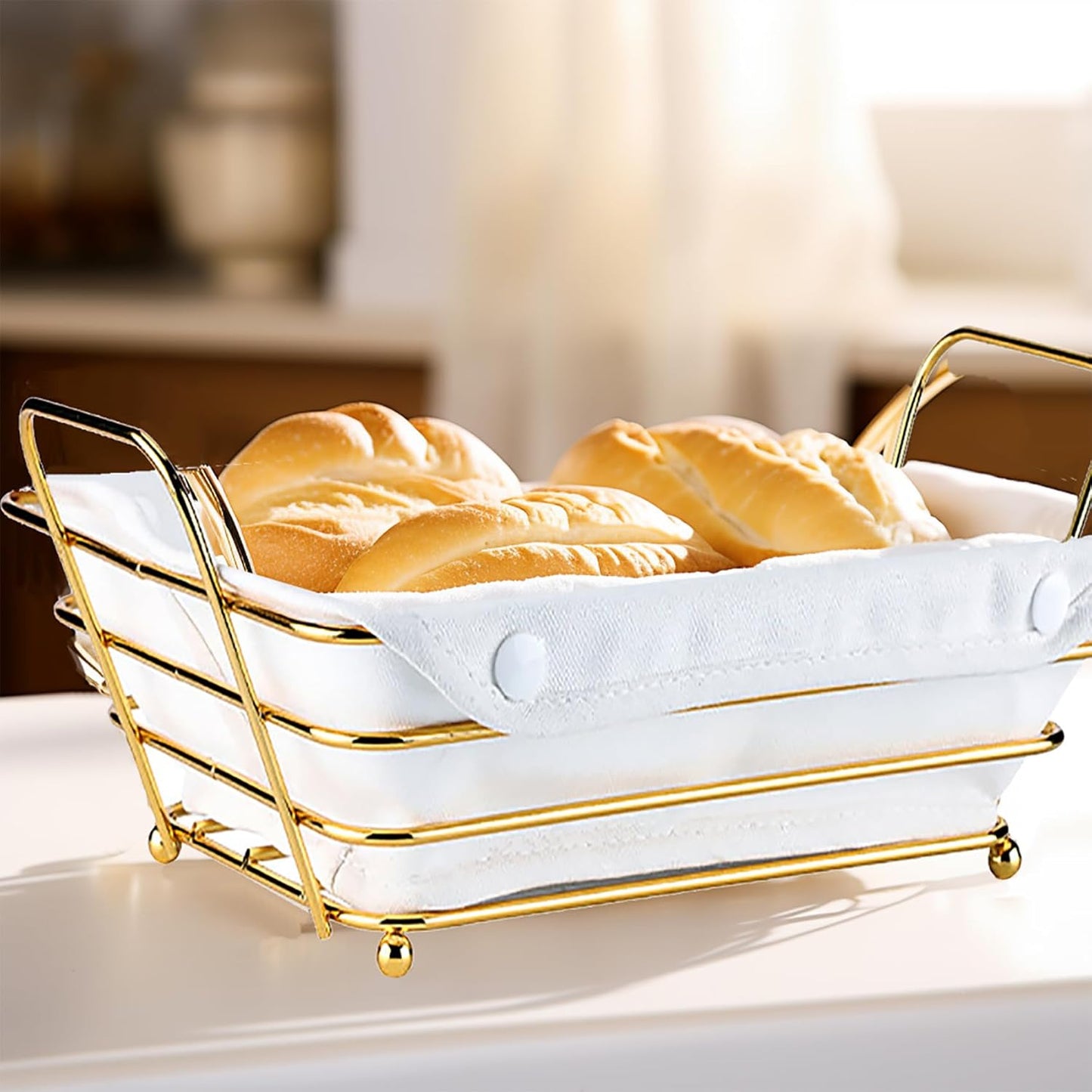 Metal Rectangular Bread & Fruit Basket