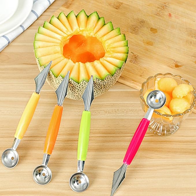 Multifunctional 2-in-1 Dig Scoop & Carving Fruit Knife