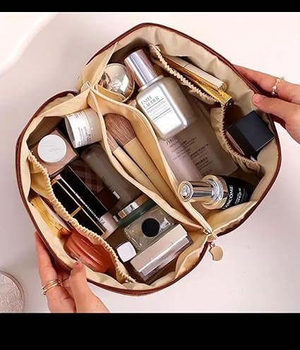 Large Capacity Waterproof Leather Cosmetic Bag