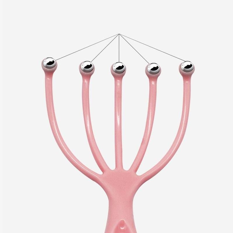 5 Finger Head Massager Stainless Steel Roller for Relaxation