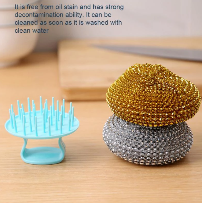 Steel Wire Ball Dish Washing Brush - 1Pc