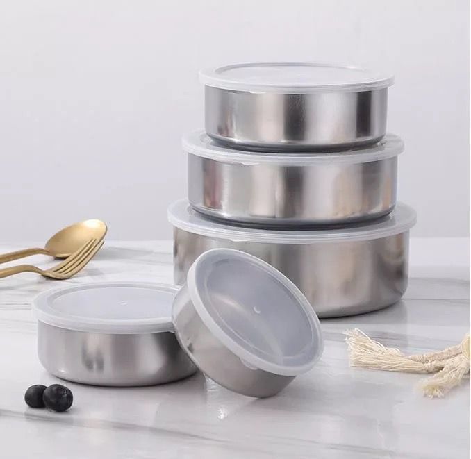5-Piece Stainless Steel Food Storage Container Set
