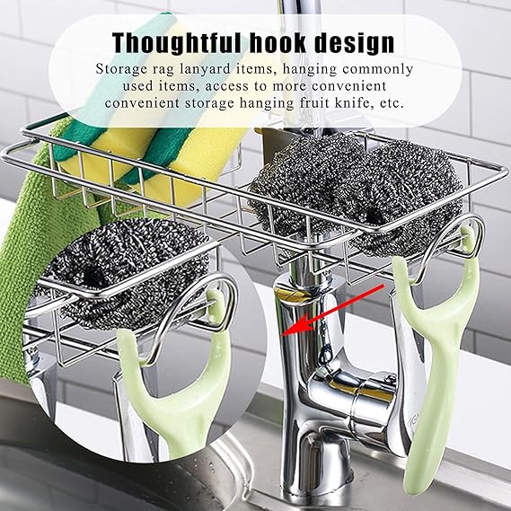 Stainless Steel Sink Sponge Holder Rack