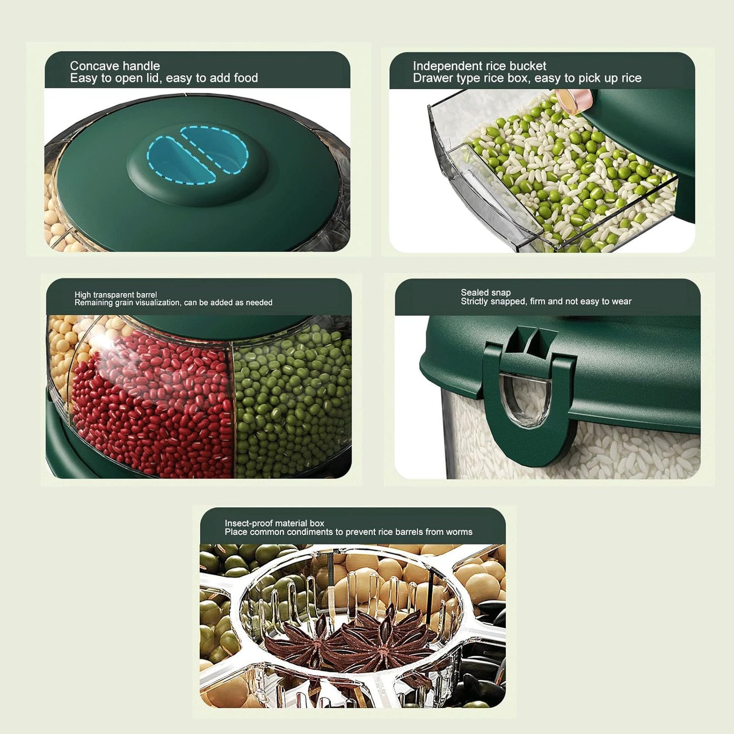 Double Layer Rotatable Dry Food Container