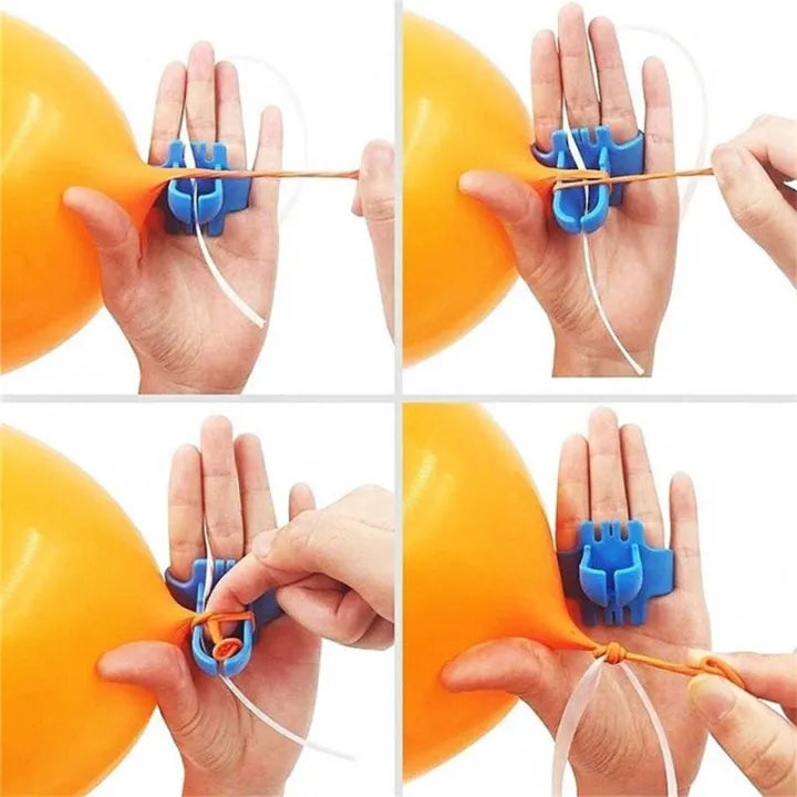 Balloon Knotter Tool – Plastic Finger Grip Clip for Easy Tying (3Pcs)