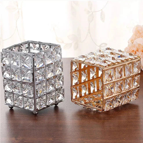 Crystal Makeup Brush Holder – Elegant Cosmetic Organizer