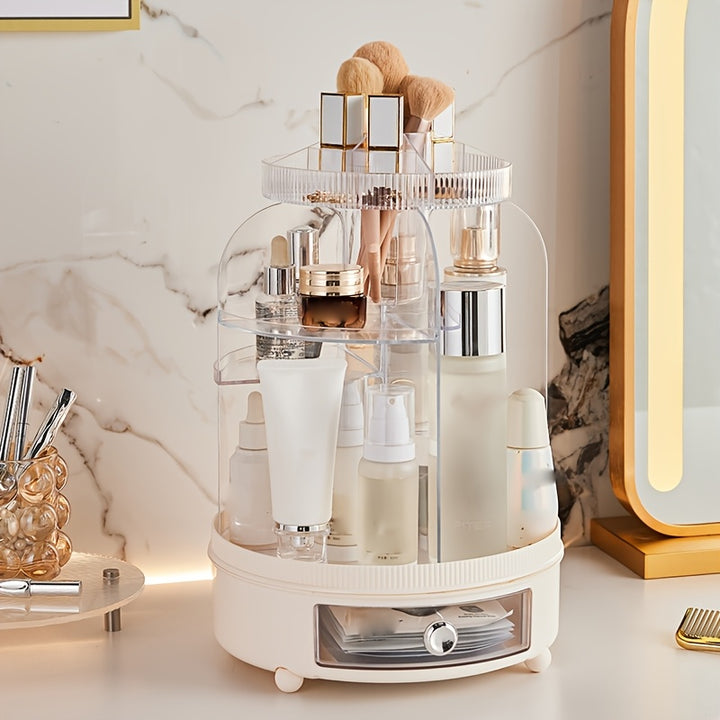 360° Rotating Dustproof Makeup Storage Organizer