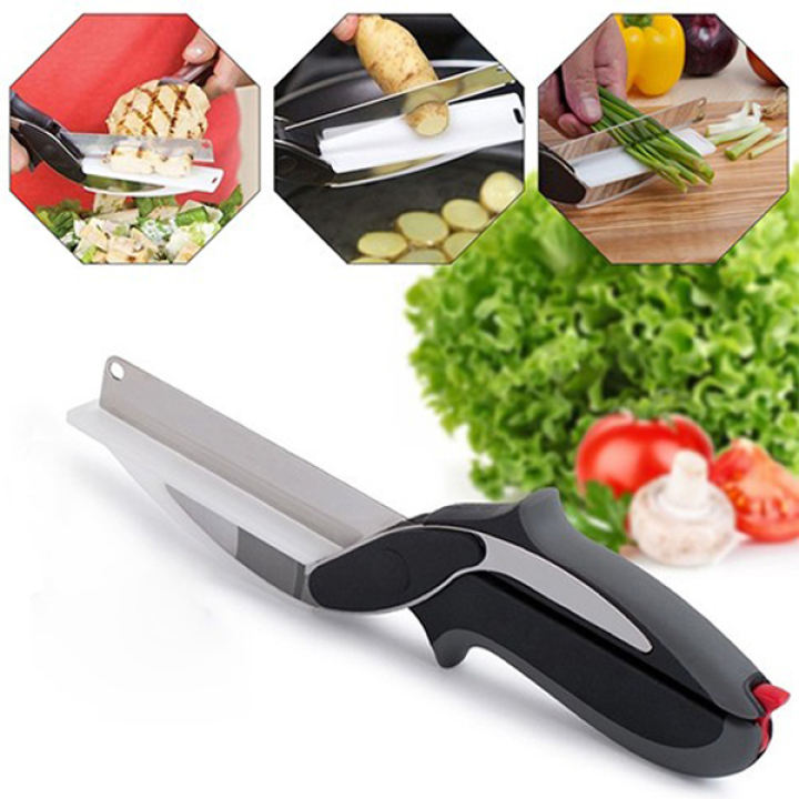 Stainless Steel 2-in-1 Clever Cutter Kitchen Scissors & Chopper