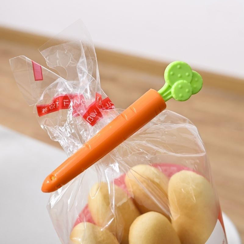 Kitchen Tools 5Pcs Carrot Clip Plastic Bag Snack Bag Sealing Clips