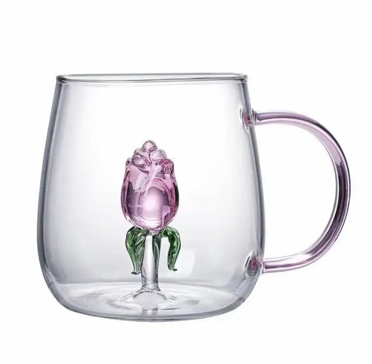 3D Transparent Glass Mug for Drinks