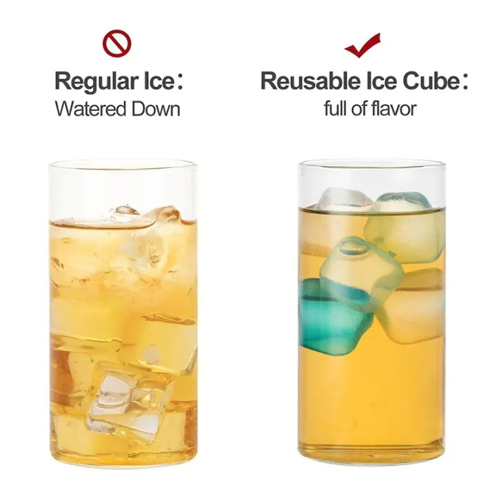10 Piece Reusable Colorful Plastic Ice Cubes BPA Free Quick Freeze Non Diluting