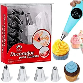 15PCS Cake Decorating Set – Piping Bag & Nozzles