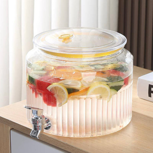 Round Acrylic Juice Beverage Dispenser for Fridge