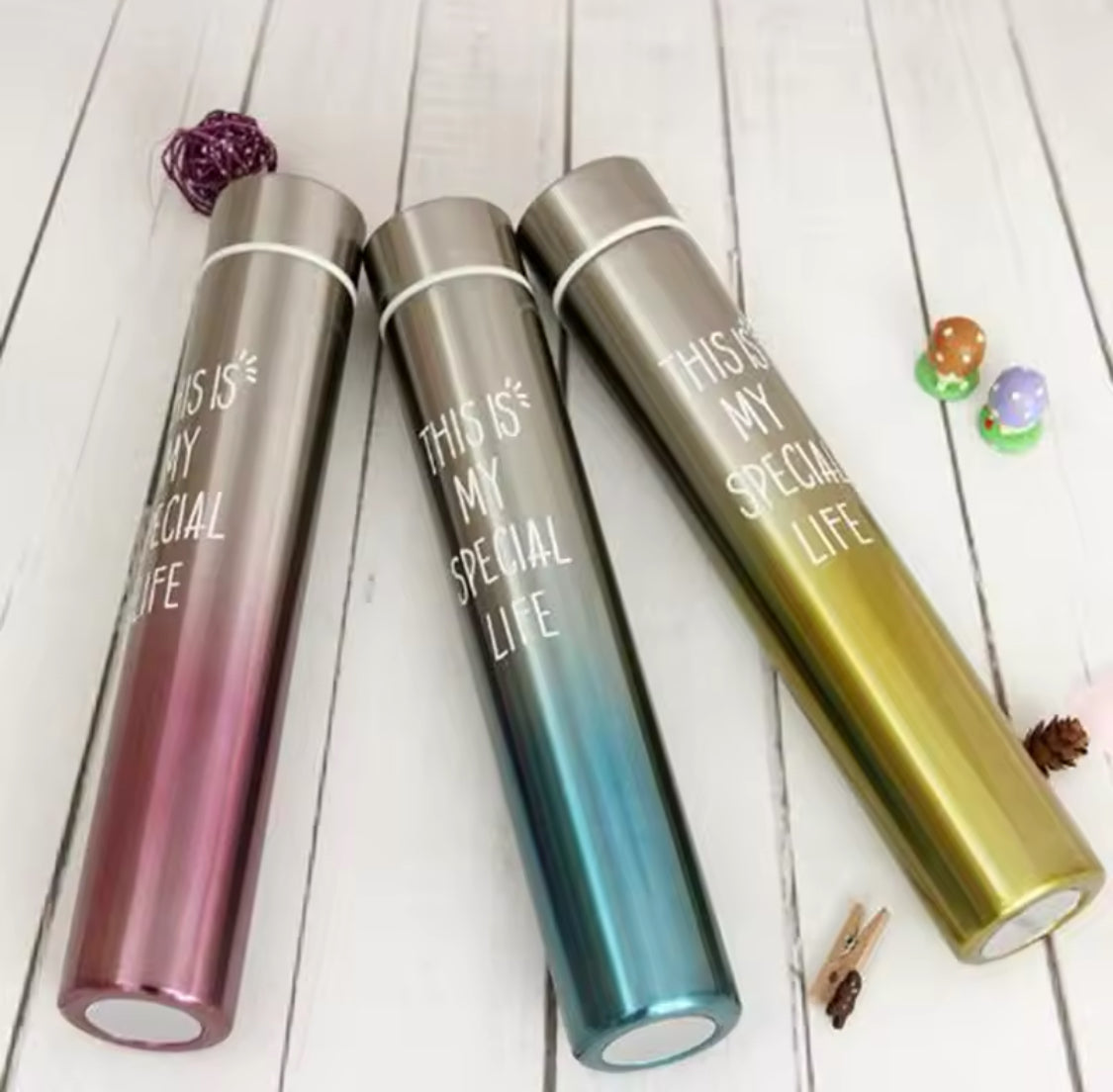 330ml Slim Thermos Water Bottle – Stainless Steel Travel Flask