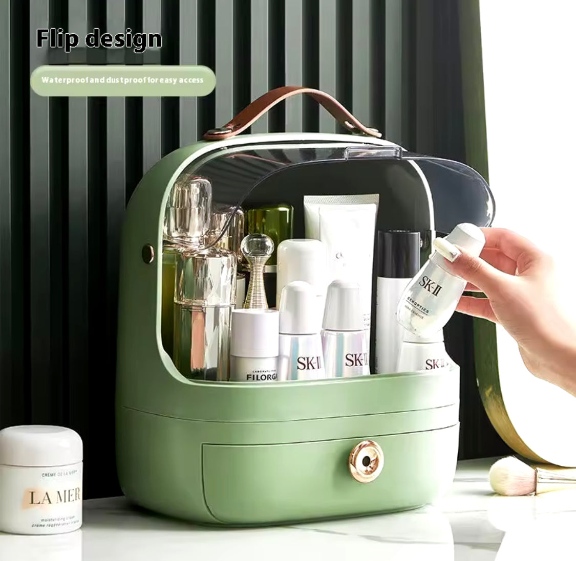 Luxury Waterproof Makeup Organizer with Drawer