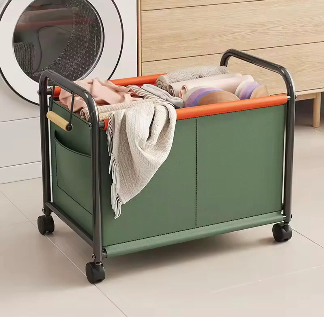 Kids Toy Storage Box with 4 Wheels Rolling Organizer