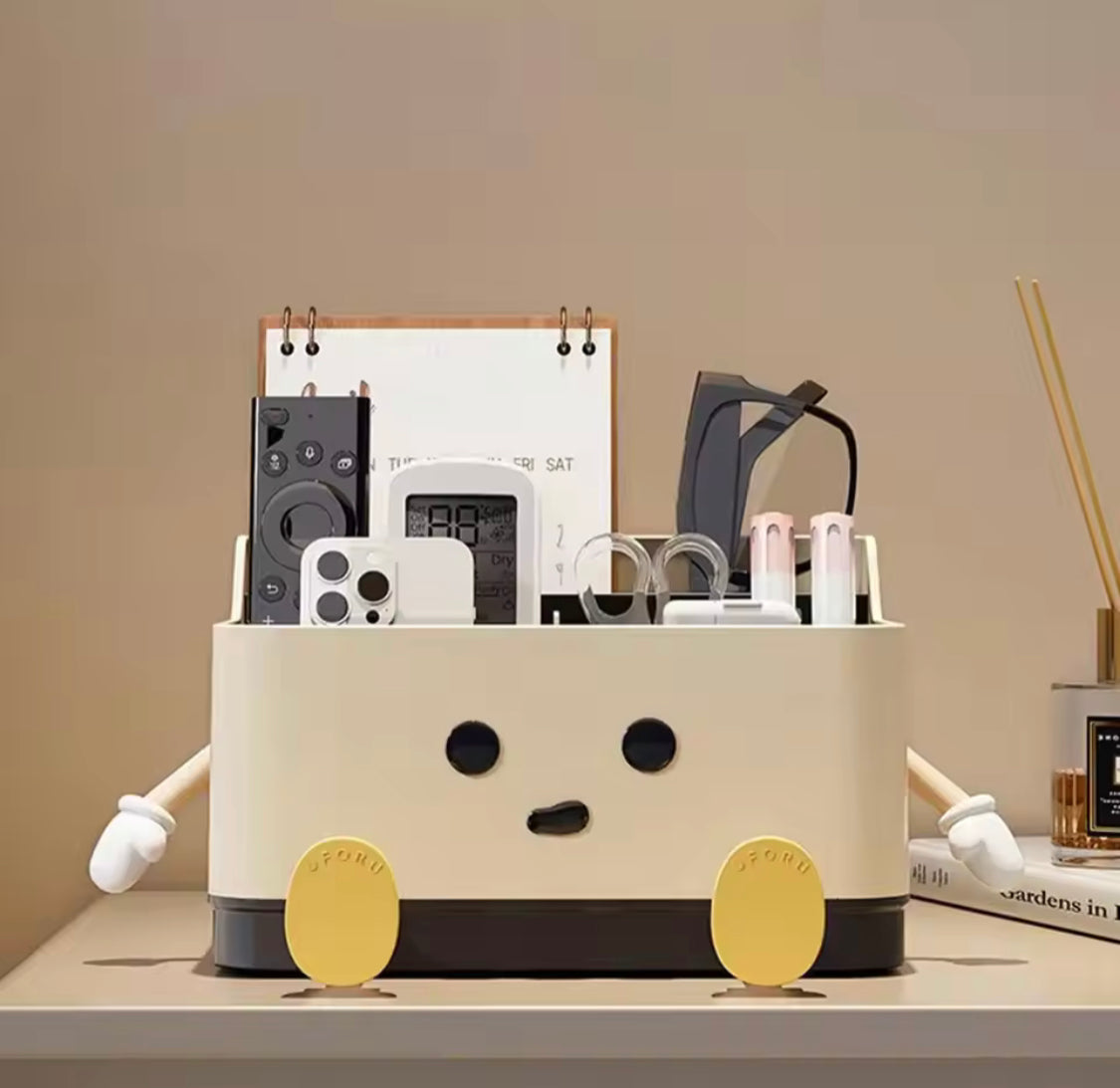 Cartoon Style Multi-Grid Cosmetic Storage Box