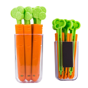 Kitchen Tools 5Pcs Carrot Clip Plastic Bag Snack Bag Sealing Clips