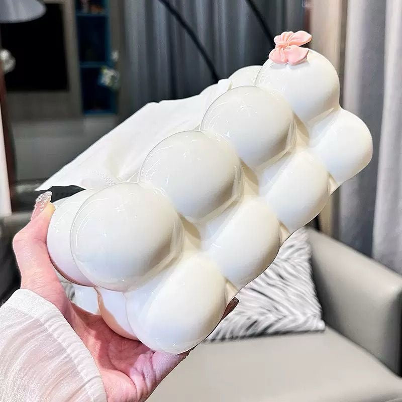 Bubble Shape Ceramic Tissue Box for Desktop