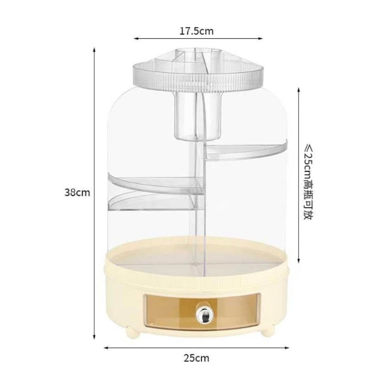 360° Rotating Dustproof Makeup Storage Organizer