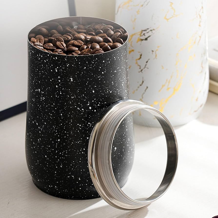 Airtight Coffee Bean Container – Marble Ceramic Storage Jar